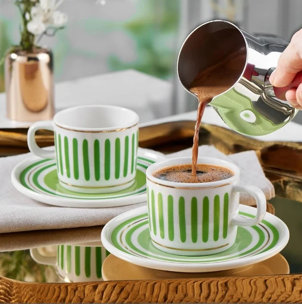 Güral Porselen Mental 4 Parça Kahve Fincan Takımı 6559