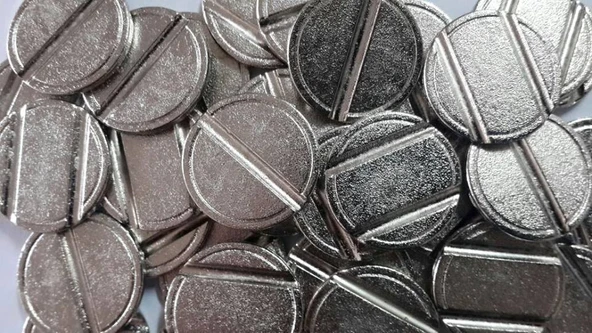 100 Adet 2/1 Çeltikli 24/2 Mm Oyun Makineleri Jetonu & Langırt Jetonu - 2