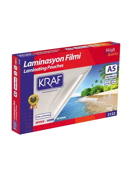 Kraf Laminasyon Filmi Parlak A5 100 Mic 100'lü (2122)