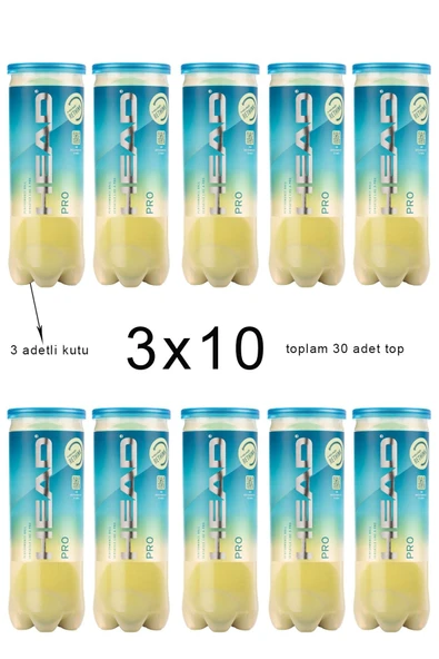 Head Pro 3x10'li 30 Adet Tenis Topu 571530 - 2