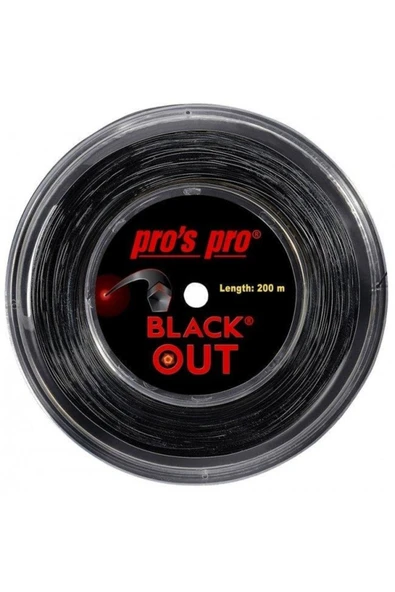 Pro's Pro Black Out Siyah 1.24 200 Metre Tenis Raketi Kordajı