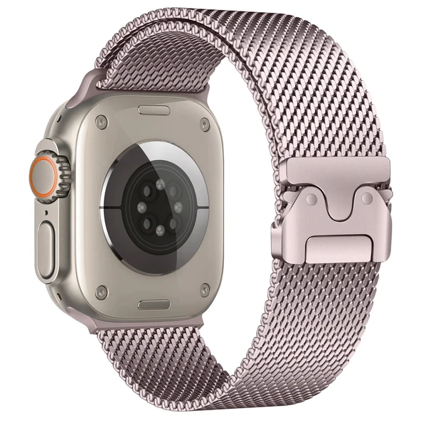 Apple Watch Ultra 49mm Zore KRD-121 Metal Hasır Kordon - Resim 7
