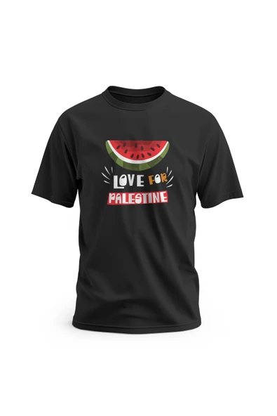 Kısa Kollu Filistin Love For Palstıne Ile Karpuz Dijital Baskılı Unisex S - 2xl T300021