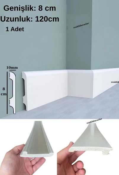 8cmx120cm Munut PVC Süpürgelik Suya Neme Dayanıklı PVC Parke Seramik Salon Mutfak Süpürgeliği