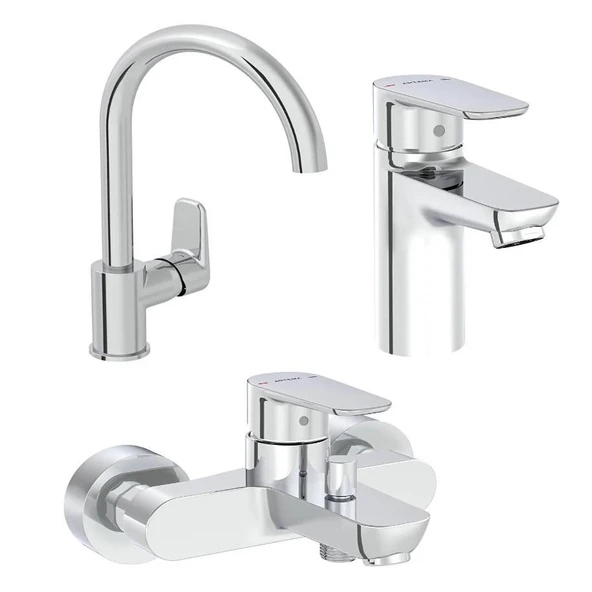 Artema Flow Soft Lavabo Musluk, Eviye Mutfak ve Banyo Batarya Seti ürün görseli 1