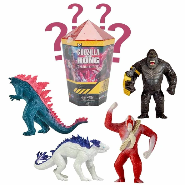 Godzilla X Kong Kristal Sürpriz Mini Figür Sürpriz Paket MN302000 Kırmızı
