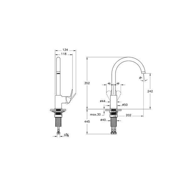 Artema Flow Round Lavabo Eviye Banyo Batarya GMS Karine Duş Seti - 3