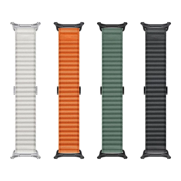 ​​Galaxy Watch Ultra 47mm Zore KRD-120 Naylon Kumaş Hasır Örgülü Kordon - Resim 9