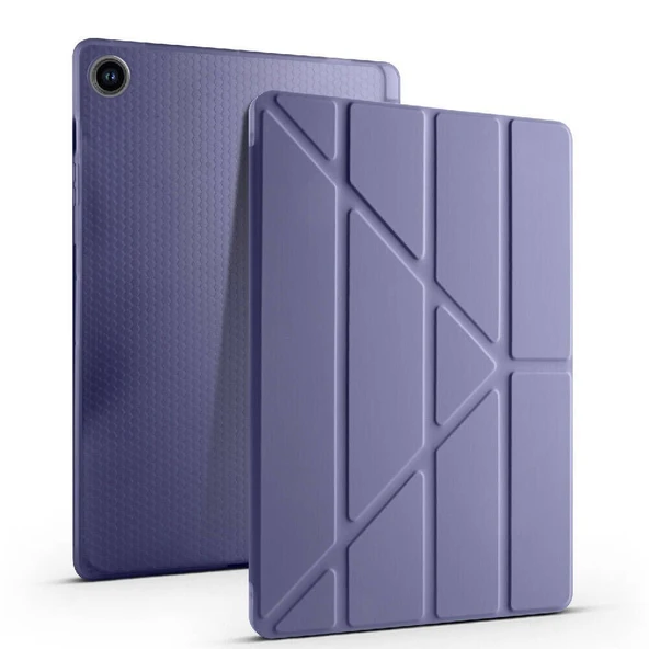 Samsung Tab A9 Plus X210 11 İnç Katlanabilir Kalemlikli Standlı Akıllı Kılıf  Lavanta