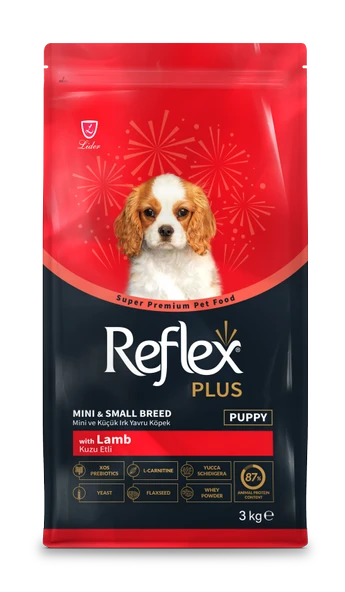 REFLEX PLUS KUZU ETLİ MİNİ VE KÜÇÜK IRK YETİŞKİN KÖPEK MAMASI  3 KG