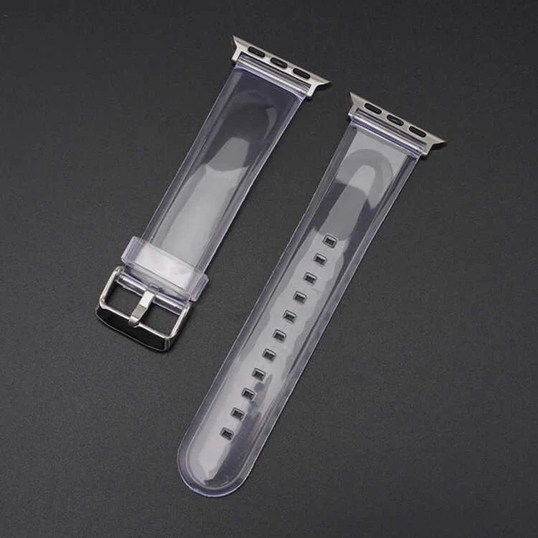 ​​​Apple Watch 7 45mm KRD-13 Şeffaf Silikon Kordon - 4
