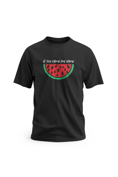 Kısa Kollu Filistin If You Know You Know Ile Karpuz Dijital Baskılı Unisex S - 2xl T300020