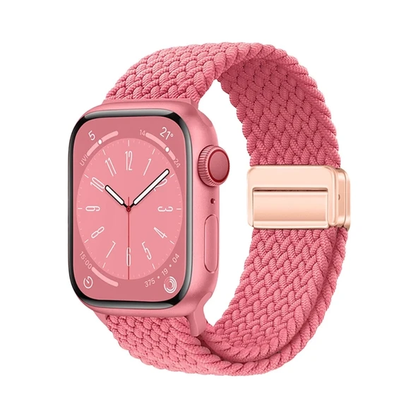 Apple Watch 44mm Zore KRD-134 Örgü Tasarımlı Hasır Kordon Strap Kayış