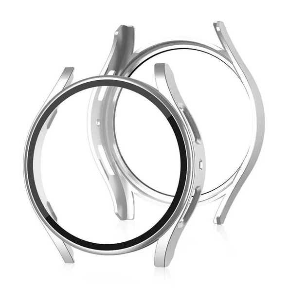 Sneezy Samsung Galaxy Watch 4 44mm PC Sert Kasa Ve Ekran Koruyucu  Gümüş - Resim 2