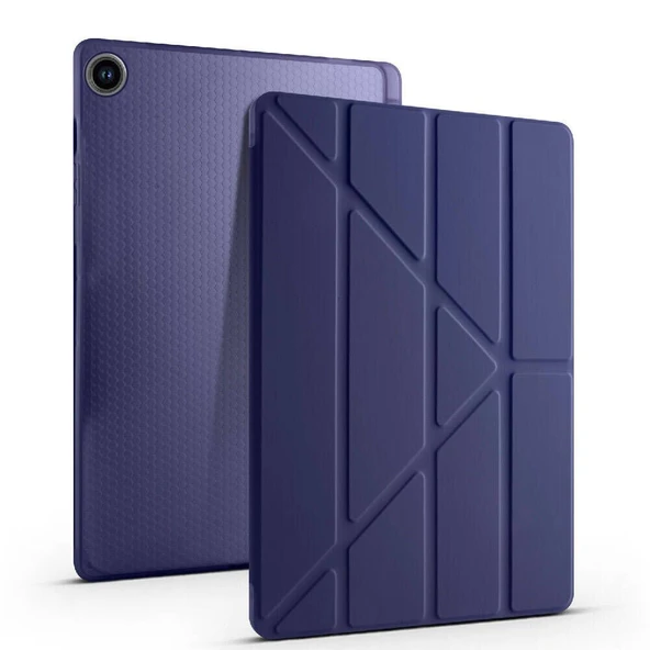 Samsung Tab A9 Plus X210 11 İnç Katlanabilir Kalemlikli Standlı Akıllı Kılıf  Lacivert