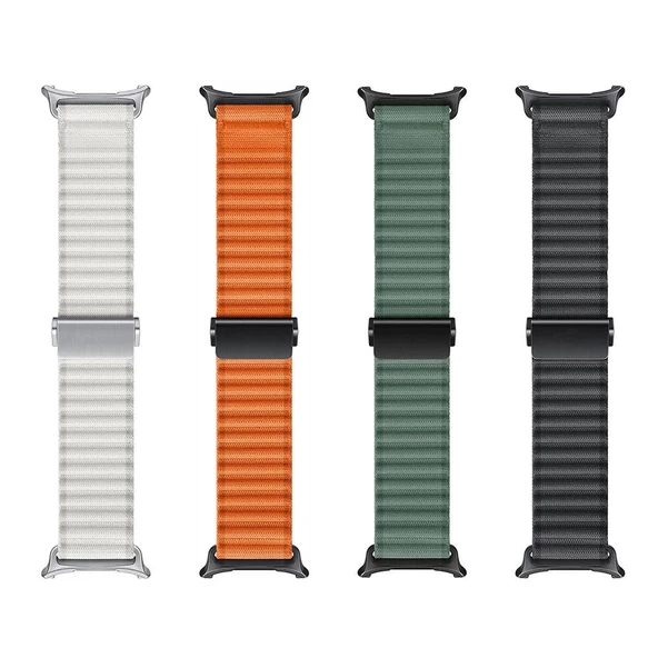 ​​Galaxy Watch Ultra 47mm Zore KRD-120 Naylon Kumaş Hasır Örgülü Kordon - Resim 8