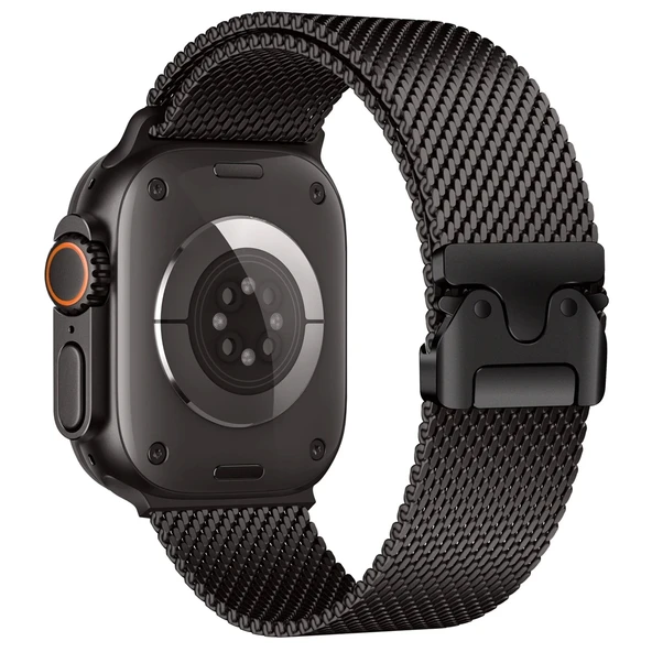 Apple Watch Ultra 49mm Zore KRD-121 Metal Hasır Kordon - Resim 3