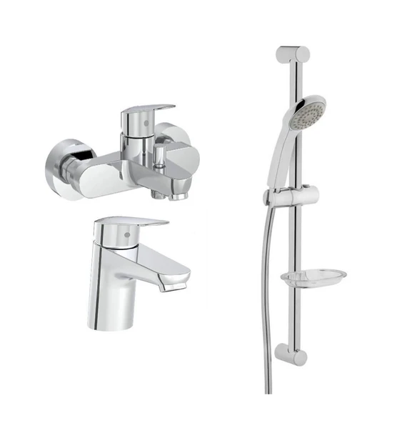 Artema Flow Round Lavabo Banyo Batarya Artema Solo C Sürgülü Krom El Duşu Seti