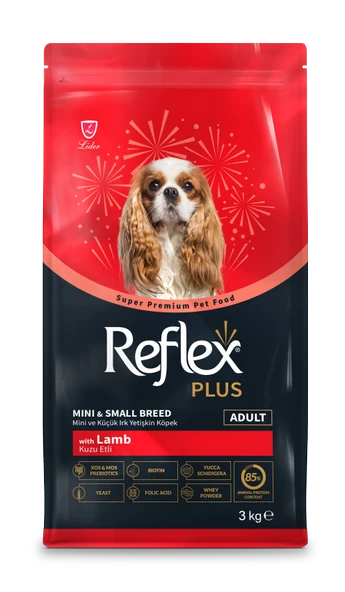 REFLEX PLUS KUZU ETLİ MİNİ VE KÜÇÜK IRK YETİŞKİN KÖPEK MAMASI 3 KG
