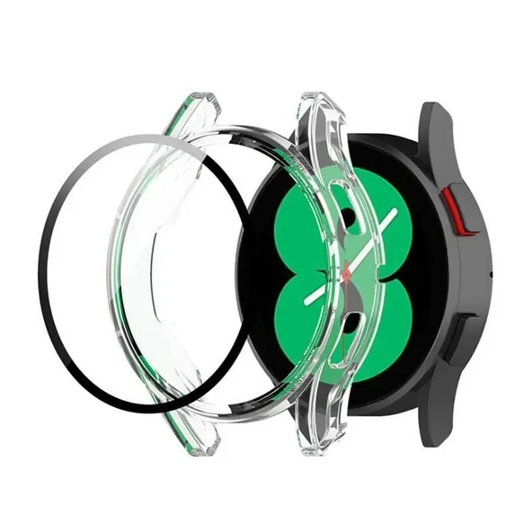 Sneezy Samsung Galaxy Watch 5 40mm PC Sert Kasa Ve Ekran Koruyucu  Şeffaf - 4
