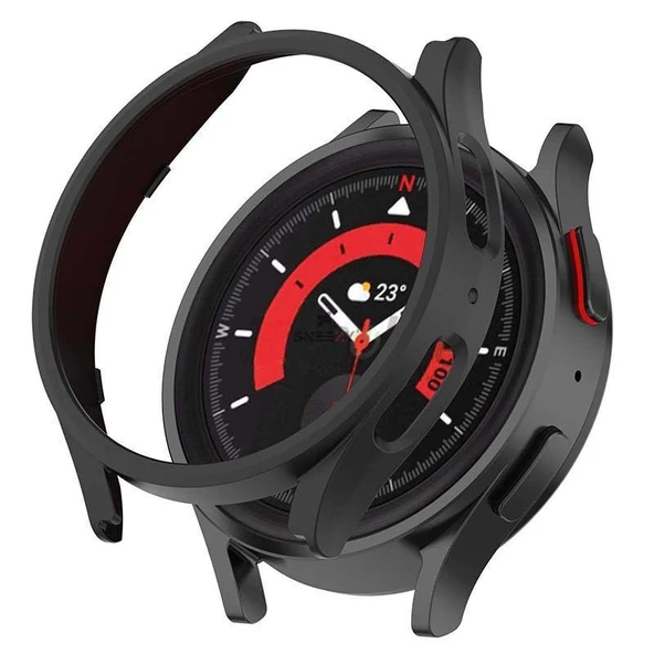 Sneezy Samsung Galaxy Watch 5 Pro PC Sert Dış Kasa Koruyucu  Siyah