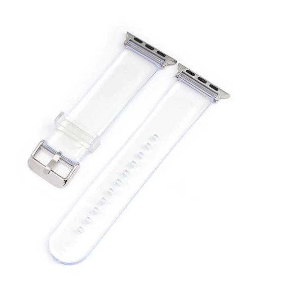 ​​​Apple Watch 7 45mm KRD-13 Şeffaf Silikon Kordon - 3
