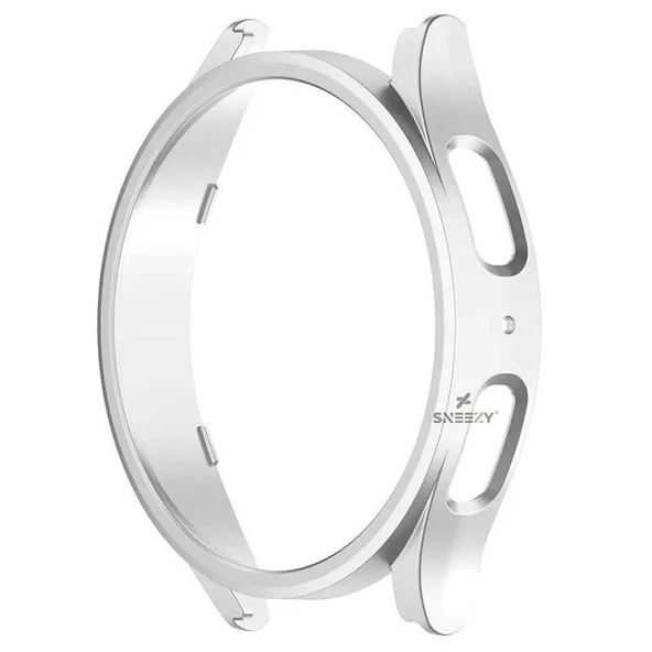 Sneezy Samsung Galaxy Watch 5 Pro PC Sert Dış Kasa Koruyucu  Gümüş - 4