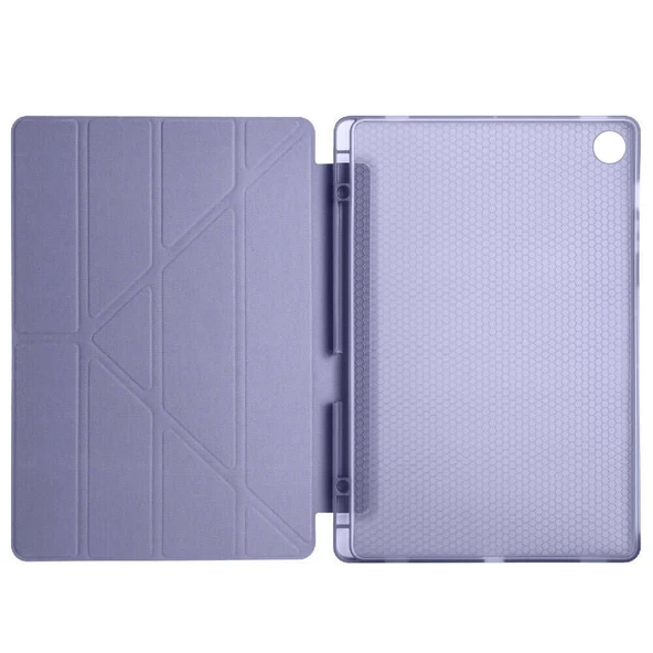 Samsung Tab A9 Plus X210 11 İnç Katlanabilir Kalemlikli Standlı Akıllı Kılıf  Lavanta - 4