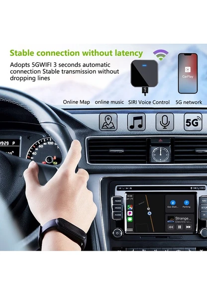 Cbtx Pl8 Carplay / Android Auto Kablosuz Video Kutusu Araç Akıllı Carplay Adaptörüne Kablolu - Karbon Fiber Doku - 11