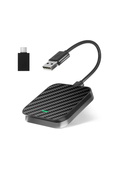 Cbtx Pl8 Carplay / Android Auto Kablosuz Video Kutusu Araç Akıllı Carplay Adaptörüne Kablolu - Karbon Fiber Doku
