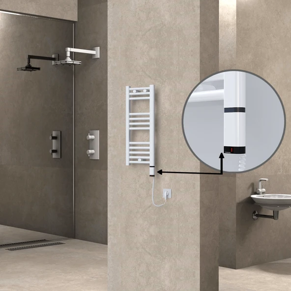 HAITI Elektrikli Havlupan 300x700 Düz Beyaz (OneD OnOff ) Sağ 200W - 1