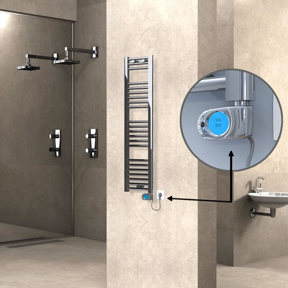 HAITI Elektrikli Havlupan 300x1200 Düz Krom (Musa Termostat) 200W ürün görseli 1