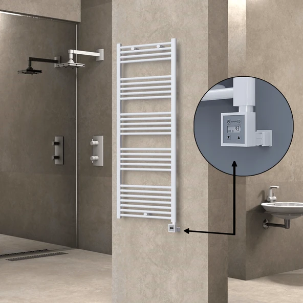 HAITI Elektrikli Havlupan 600x1500 Düz Beyaz (KTX3 Termostat) 1000W ürün görseli