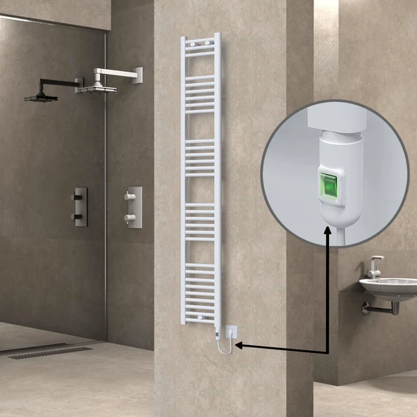 HAITI Elektrikli Havlupan 300x1800 Düz Beyaz (OnOff Düğmeli) 600W