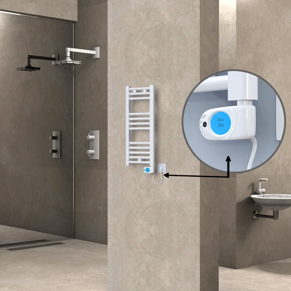 HAITI Elektrikli Havlupan 300x700 Düz Beyaz (Musa Termostat) 200W ürün görseli 1