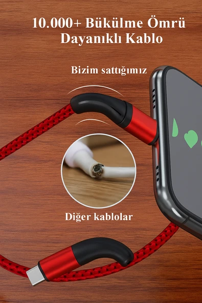 2.4AMPER 1Metre USB to TYP-C Güçlendirilmiş Örgülü Şarj ve Data Kablosu BDL-V10 - 2