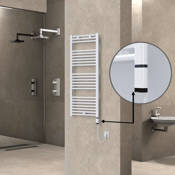HAITI Elektrikli Havlupan 500x1200 Düz Beyaz (OneD OnOff ) Sağ 600W