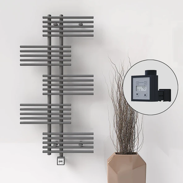 FIJI Elektrikli Havlupan 650x1250 Antrasit (KTX3 Termostat) 600W ürün görseli 1