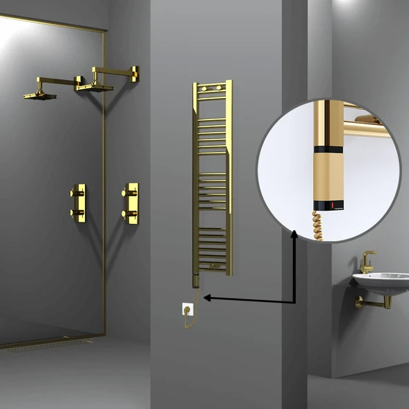 HAITI Elektrikli Havlupan 300x1200 Düz Altın (OneD OnOff ) Sol 200W ürün görseli 1