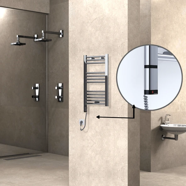 HAITI Elektrikli Havlupan 400x700 Düz Krom (OneD OnOff ) Sol 200W ürün görseli 1