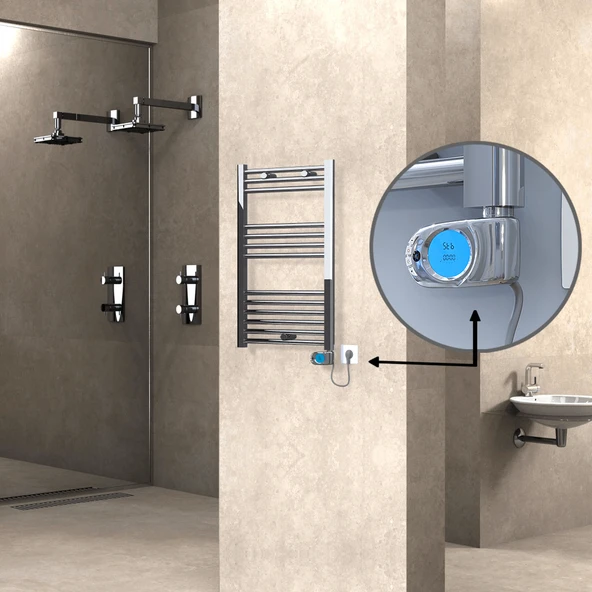 HAITI Elektrikli Havlupan 500x800 Düz Krom (Musa Termostat) 200W ürün görseli 1