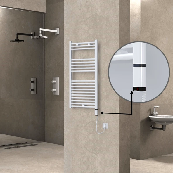 HAITI Elektrikli Havlupan 500x1000 Düz Beyaz (OneD OnOff ) Sağ 300W ürün görseli 1