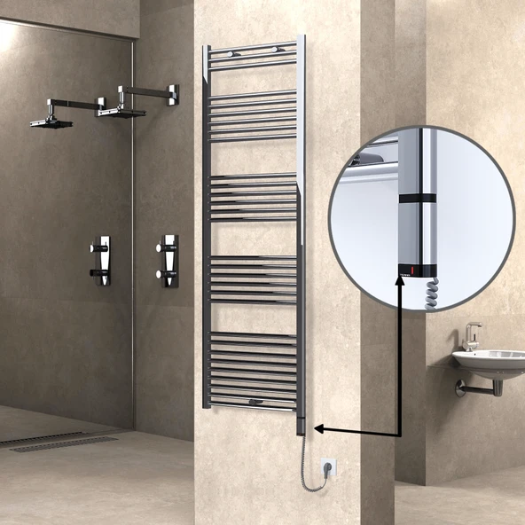 HAITI Elektrikli Havlupan 600x1800 Düz Krom (OneD OnOff ) Sağ 600W ürün görseli 1