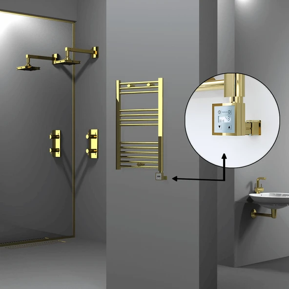 HAITI Elektrikli Havlupan 500x800 Düz Altın (KTX3 Termostat) 200W ürün görseli