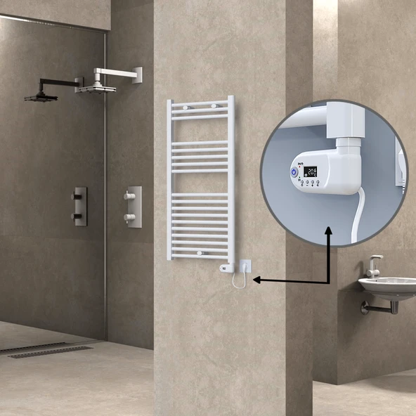 HAITI Elektrikli Havlupan 500x1000 Düz Beyaz (Thesis Termostat) 600W - 1