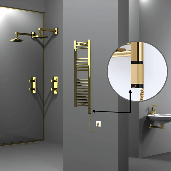 HAITI Elektrikli Havlupan 300x1000 Düz Altın (OneD OnOff ) Sağ 200W ürün görseli