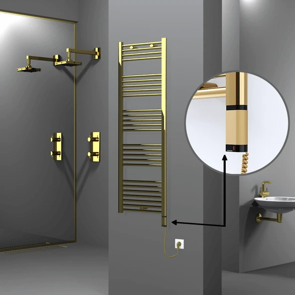 HAITI Elektrikli Havlupan 500x1500 Düz Altın (OneD OnOff ) Sağ 300W ürün görseli 1