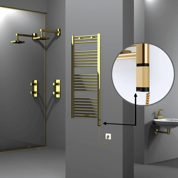 HAITI Elektrikli Havlupan 500x1200 Düz Altın (OneD OnOff ) Sağ 300W ürün görseli 1