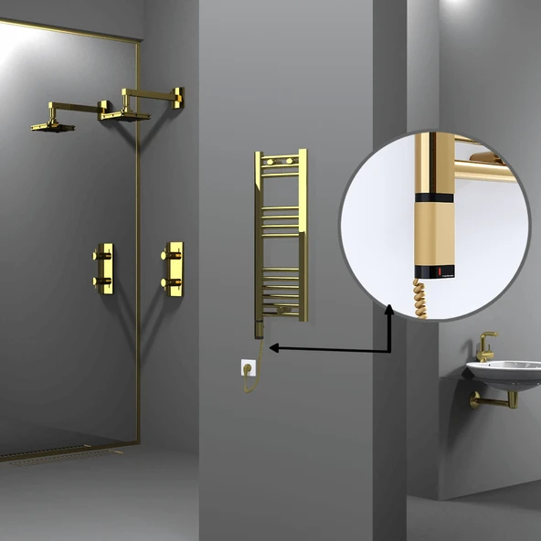 HAITI Elektrikli Havlupan 300x800 Düz Altın (OneD OnOff ) Sol 200W ürün görseli 1