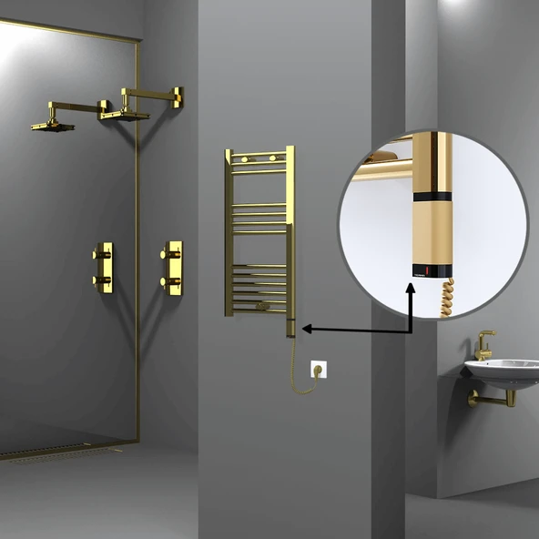 HAITI Elektrikli Havlupan 400x800 Düz Altın (OneD OnOff ) Sağ 200W ürün görseli